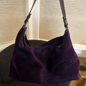 Kste Spade Vintage Suede Shoulder Bag in Deep Purple